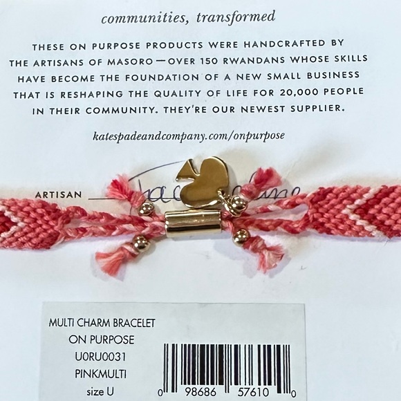 Kate Spade 12K Gold plated Adjustable Friendship Bracelet - Picture 3 of 5